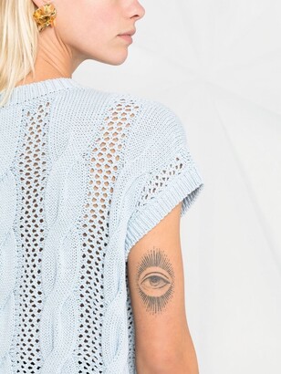 Peserico Cable Knit Short-Sleeved Top