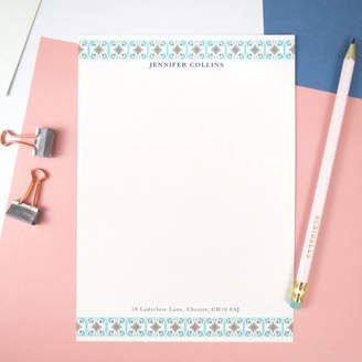 Design Studio Jeeves & Co. Personalised Moroccan Tiles Writing Paper
