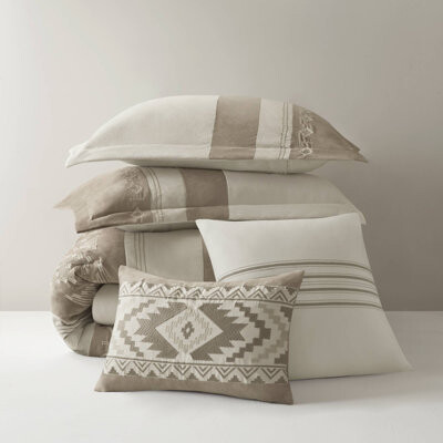DORROM Taupe Bedding Sets, 5-piece queen Comforter, Modern American Design