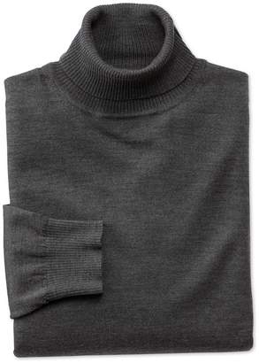 Charles Tyrwhitt Charcoal Merino Wool Roll Neck Sweater Size Medium