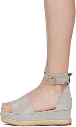 Chloé Grey Suede Lauren Espadrille Sandals