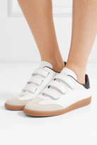 Thumbnail for your product : Isabel Marant Beth Logo-print Suede-trimmed Leather Sneakers - White
