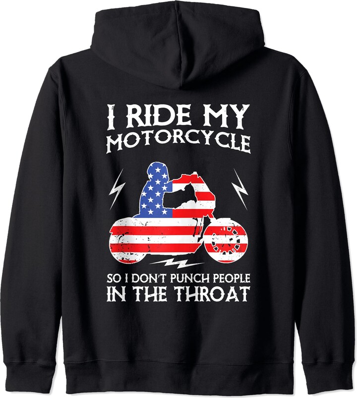 American Flag Us Flag Club style Motorcycle Rider I Ride My Motorcycle ...
