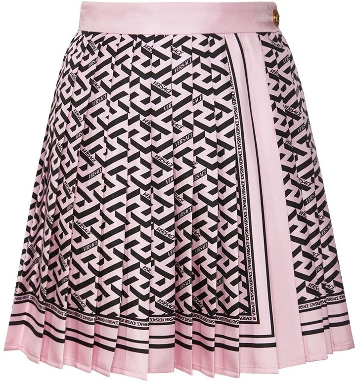 Versace Greca Mini Skirt in Black - ShopStyle