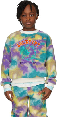 Luckytry Kids Purple Rainbow Fleece MTM Sweatshirt