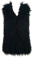 Thumbnail for your product : Choies Black Fluffy Faux Fur Waistcoat