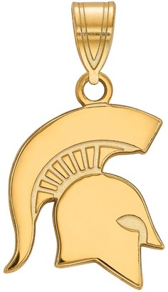 LogoArt 14K Gold Over Silver Michigan State Spartans Medium Pendant