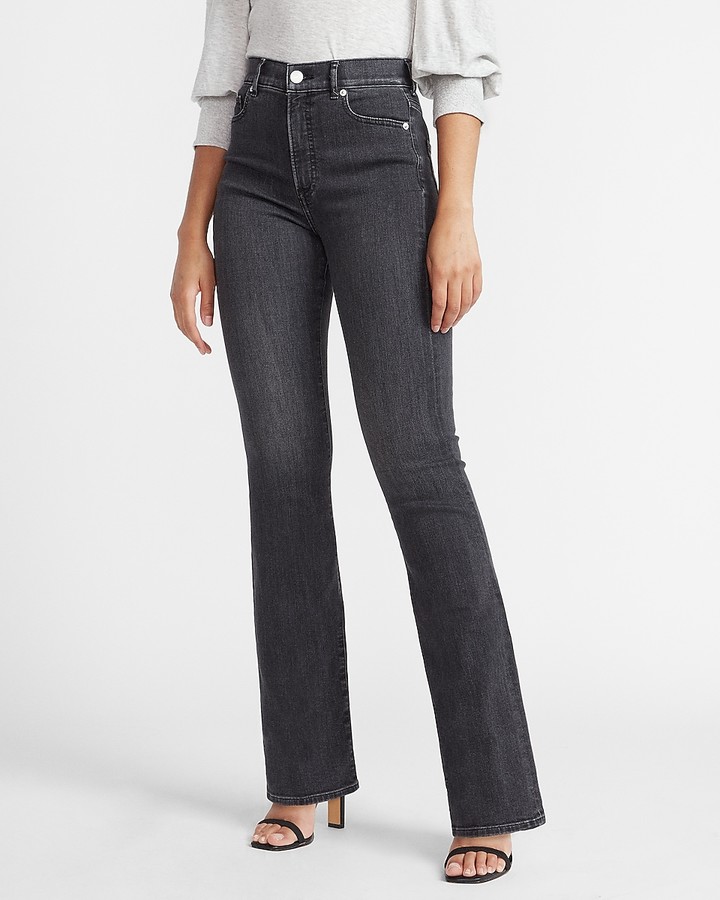high rise black bootcut jeans