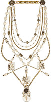 Thumbnail for your product : Erickson Beamon Ballroom Dancing gold-plated, faux pearl and Swarovski crystal necklace