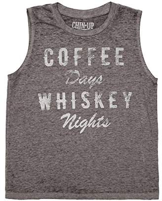 Fifth Sun Chin Up Coffee Days Whiskey Nights Junior Muscle Tank Top