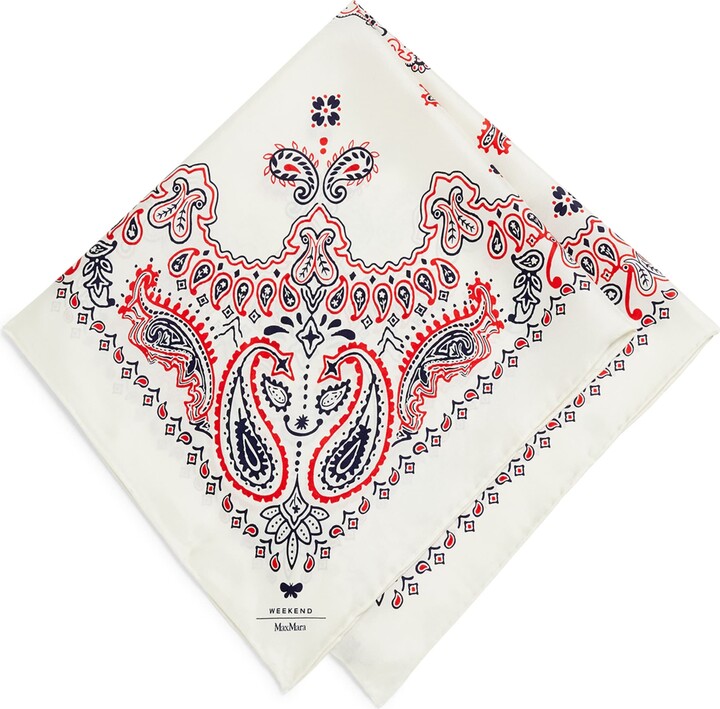 Weekend Max Mara Silk Paisley Print Square Scarf