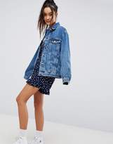 Thumbnail for your product : ASOS Design Denim Girlfriend Jacket In Midwash Blue