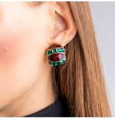 Thumbnail for your product : Kenneth Jay Lane Burgundy And Emerald Half Hoop Clip Earrings