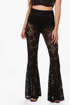 Thumbnail for your product : boohoo Roselle Flared Lace Trousers