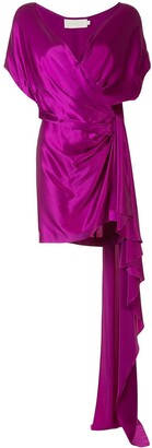 purple silk wrap dress
