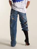 Thumbnail for your product : Vetements Sticker Mid-rise Straight-leg Jeans - Womens - Light Blue