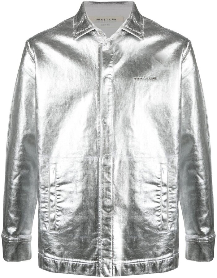 silver metallic jacket mens