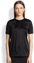 Thumbnail for your product : Burberry Pleated Stretch Silk Blouse