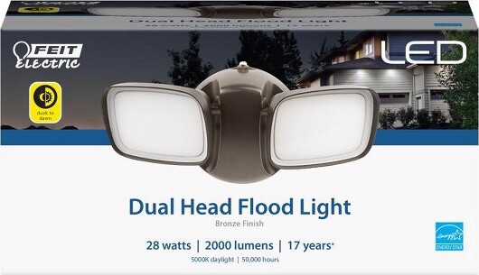 Feit FeitElectricDusktoDawnHardwiredLEDBronzeSecurityFloodlight