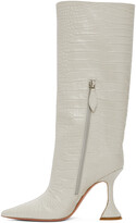 Thumbnail for your product : Amina Muaddi Off-White Croc Rain Tall Boot