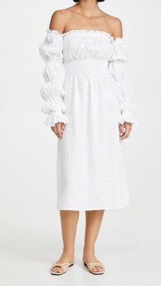 Sleeper Michelin Linen Dress In White