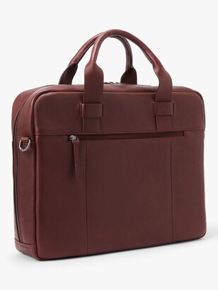 John Lewis & Partners Oslo Leather Briefcase, Oxblood