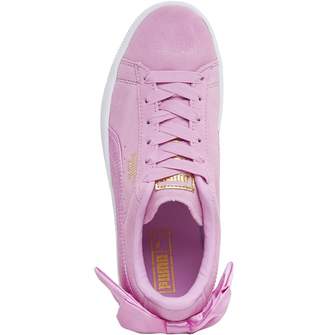 Puma Junior Girls Suede Bow Trainers Winsome Orchid