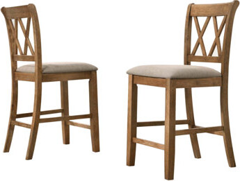 Gracie Oaks Windvale Fabric Upholstered Counter Height Dining Chairs, Set of 2, Stylish and Durable for Modern Kitchens and Dining Rooms