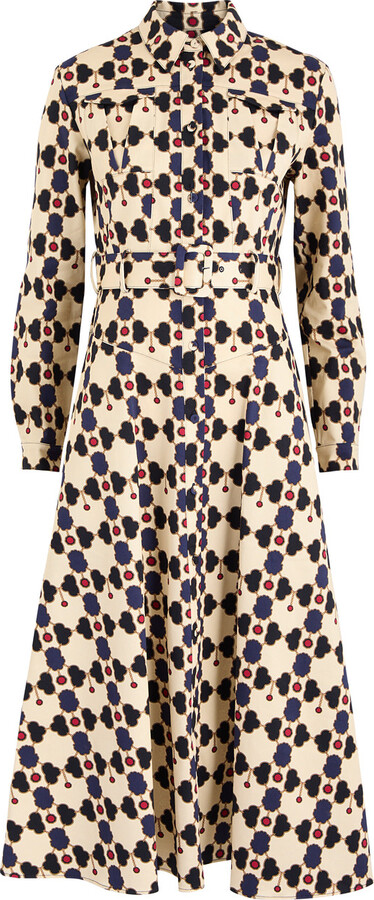 Borgo de Nor Briele Printed Stretch-cotton Midi Dress