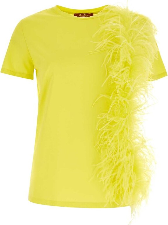 Studio Max Mara Feather Detailed Crewneck T-Shirt