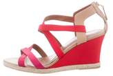 Thumbnail for your product : Fendi Grosgrain Wedge Sandals Red Grosgrain Wedge Sandals