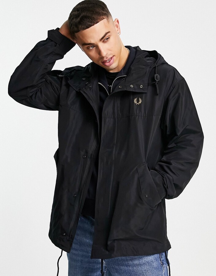 Fred Perry short parka jacket in black - ShopStyle