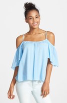 Thumbnail for your product : Mimichica Mimi Chica Cold Shoulder Top (Juniors) (Online Only)