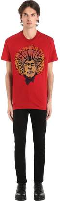 Etro Afro Sequined Cotton Jersey T-shirt
