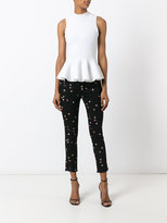 Thumbnail for your product : Ermanno Scervino floral embroidery cropped trousers