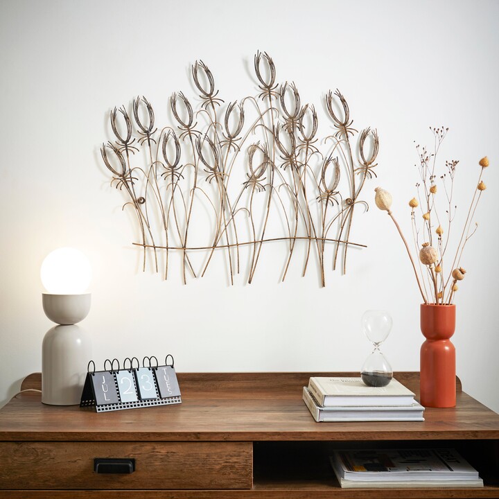 Dunelm Waving Pampas Metal Wall Art Gold ShopStyle