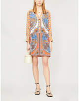 Thumbnail for your product : Sandro Paisley-print satin-twill mini dress