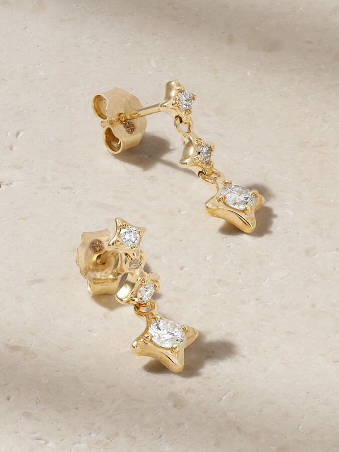 STONE AND STRAND Bright Lights 14-karat Gold Diamond Earrings - One size