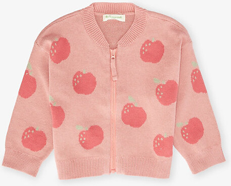 The Bonnie Mob Rosy Apple Round-Neck Cotton-Knit Cardigan 0-24 Months 12-18 Months