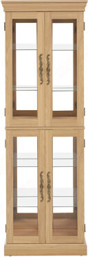Lark Manor Lighted Glass Curio Display CabinetDisplay CabinetGlass Storage Cabinet Glass Wine cabinet Wood Frame
