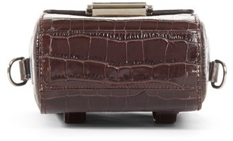 Creatures of Comfort Small Croc Embossed Leather Camera Bag - Brown