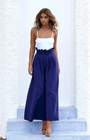 bb exclusive bower wide leg linen pants navy