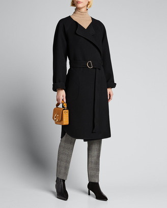 black cashmere wrap coat