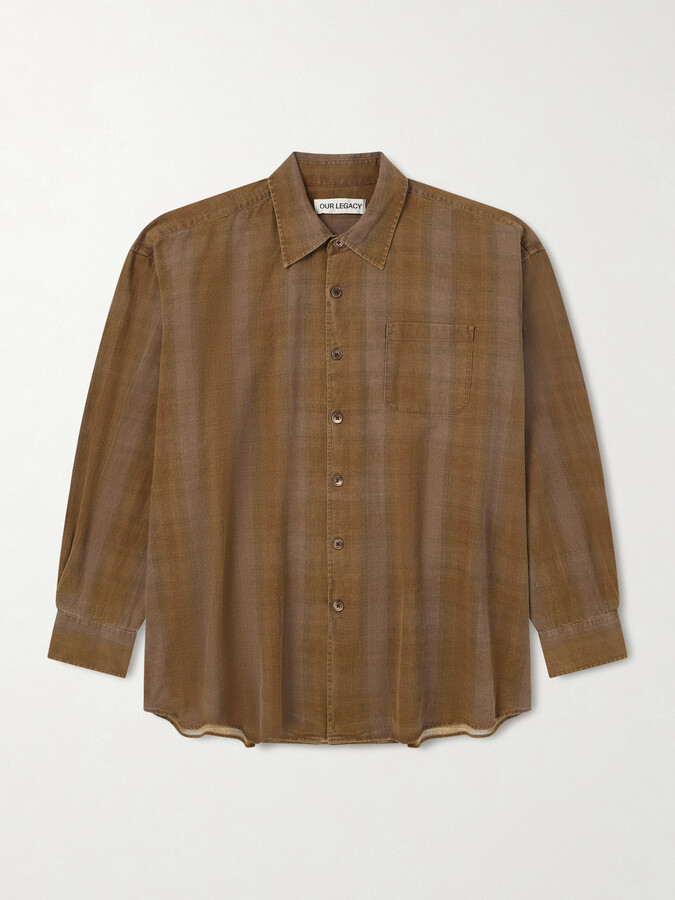 Our Legacy Borrowed Checked Cotton-Flannel Shirt
