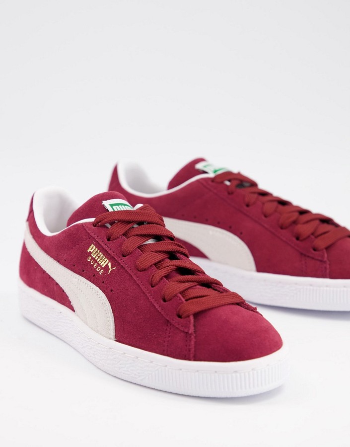 Puma classic suede sneakers in burgundy - ShopStyle