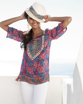 Thumbnail for your product : Tolani Madison Silk Ruched-Sleeve Tunic, Women's