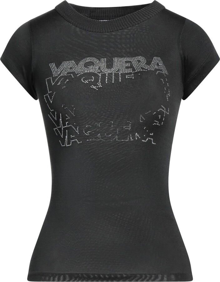 shushutongVaquera Women's Gray T-shirt Bra Print - Tシャツ/カットソー(半袖/袖なし)