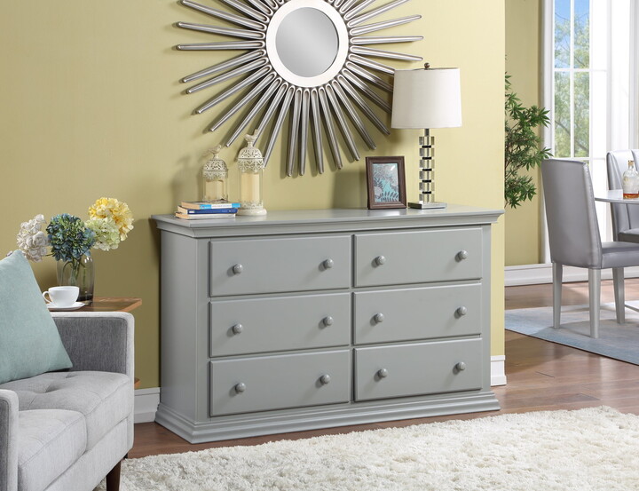 Suite Bebe Celeste 6 Drawer Double Dresser Light Gray