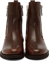 Thumbnail for your product : DSquared 1090 Dsquared2 Brown Leather Side Zip Boots