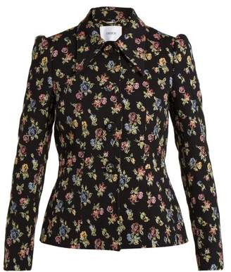 Erdem Garnet Floral Jacquard Jacket - Womens - Black Multi